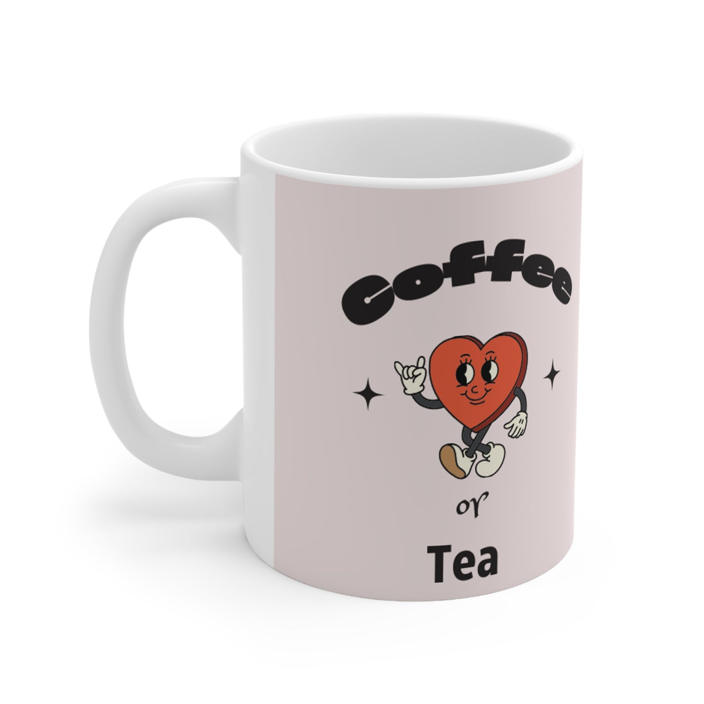 Heart Ceramic Mug typography  11oz