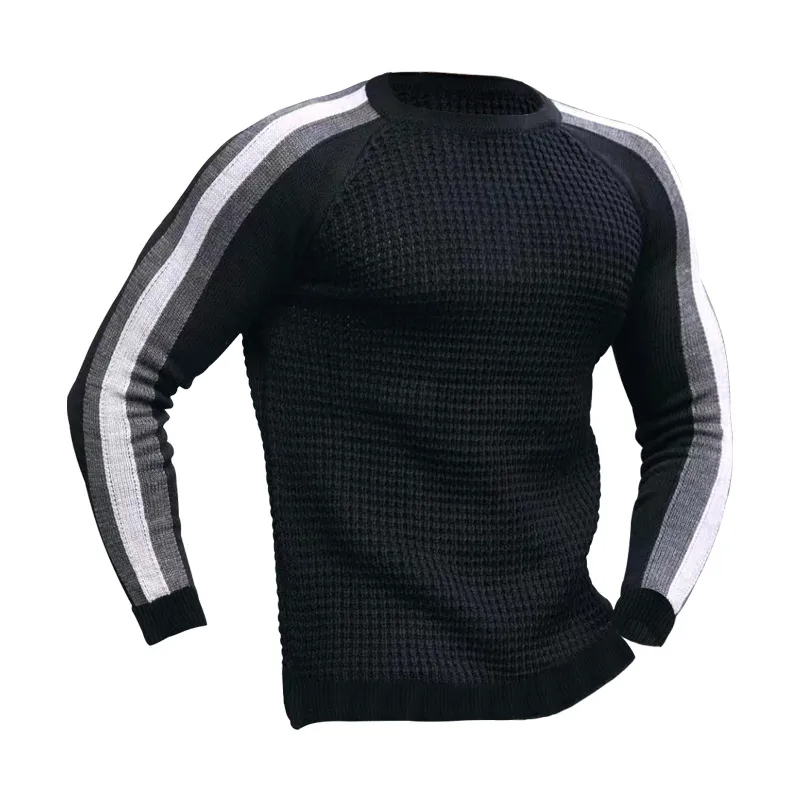 Round Neck Long Sleeve Knitted Shirt