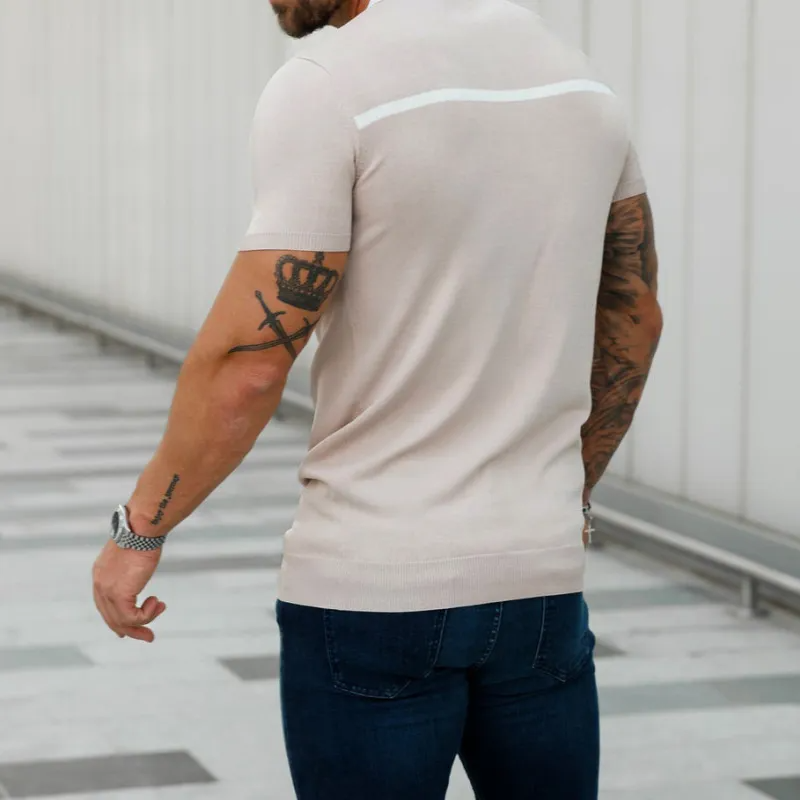 Versatile Solid Color Short Sleeve Lapel Zipper Shirt