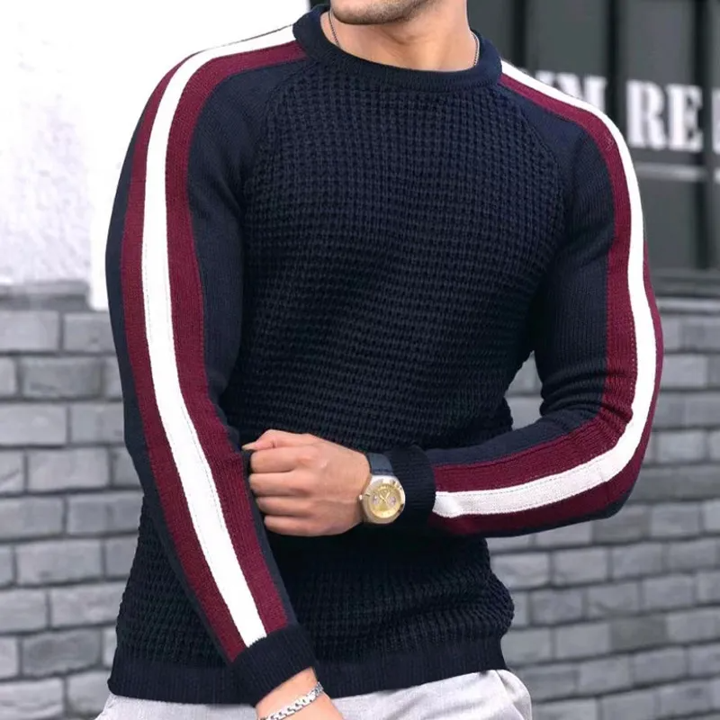 Round Neck Long Sleeve Knitted Shirt