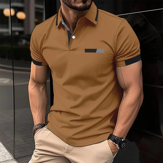 Versatile Solid Color Short Sleeve Lapel Polo Shirt