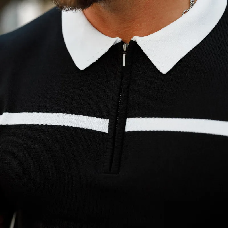 Versatile Solid Color Short Sleeve Lapel Zipper Shirt