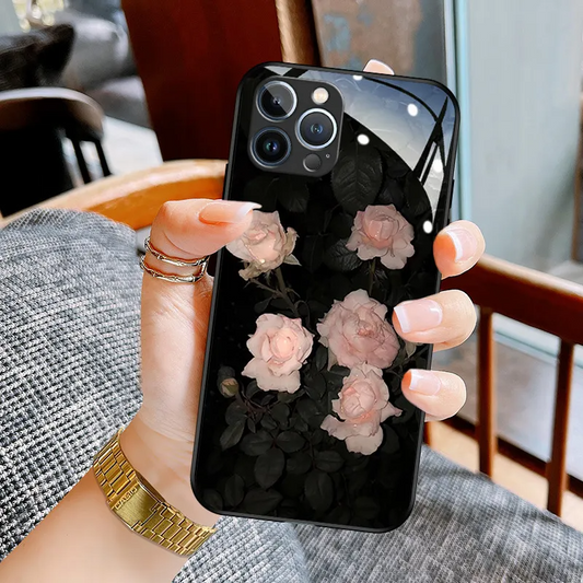 Glass Pleated Rose Flower iPhone Case