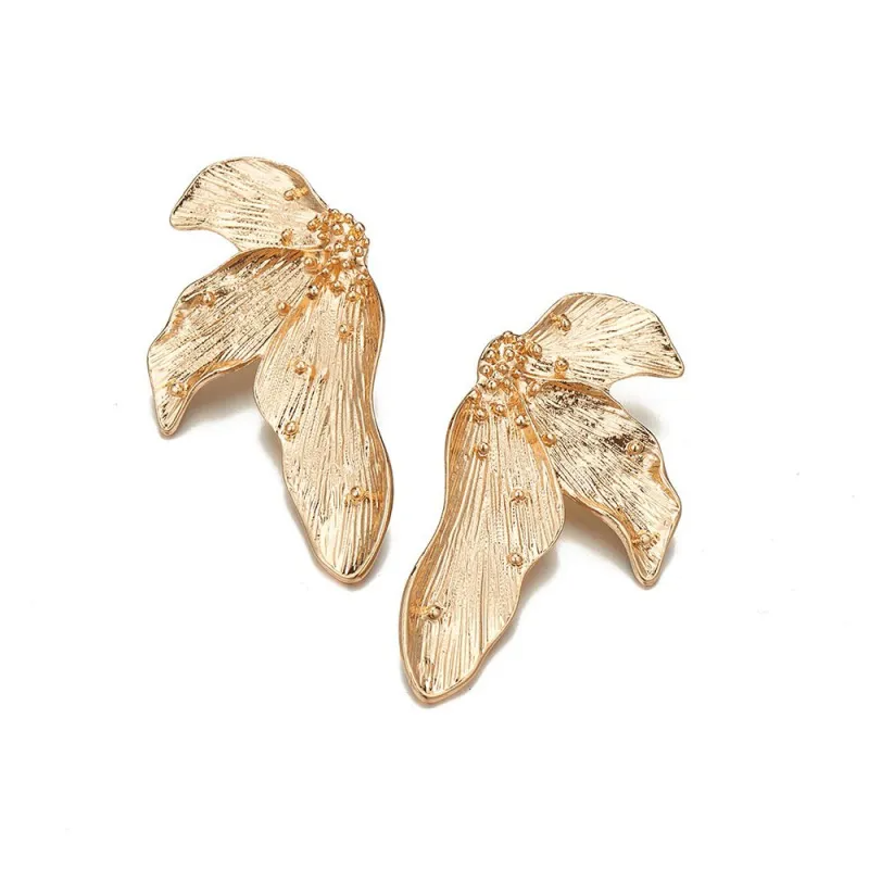 Leaf Design Stud Earrings