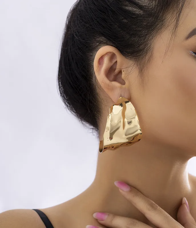 Irregular Geometric C-Shaped Earrings