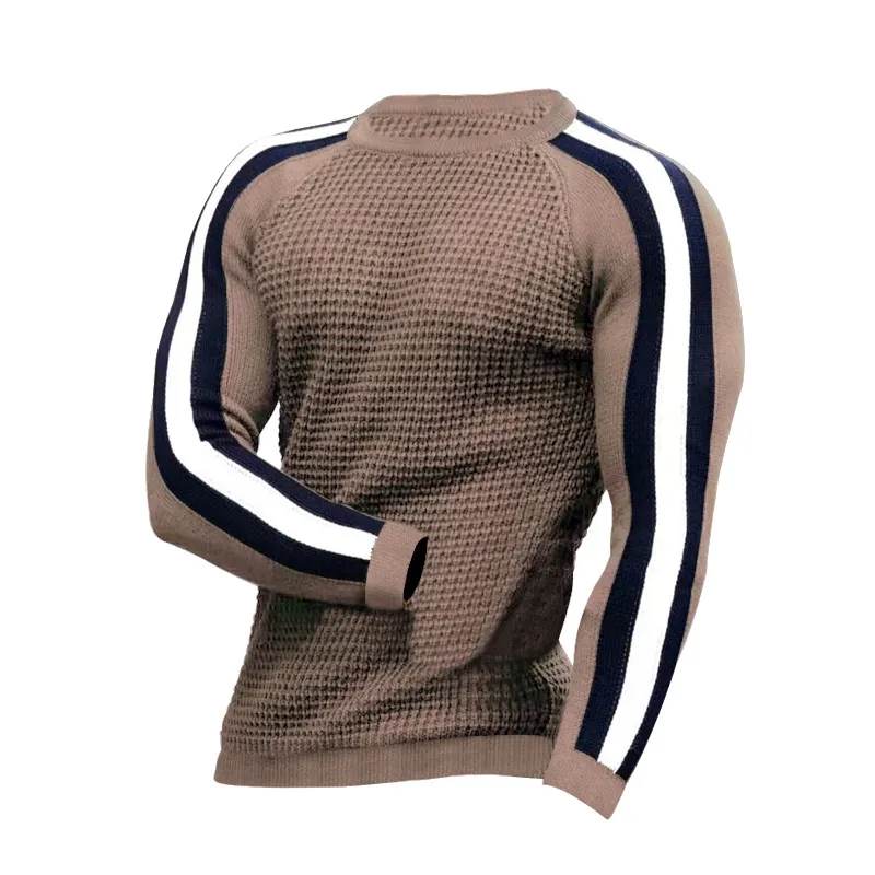 Round Neck Long Sleeve Knitted Shirt