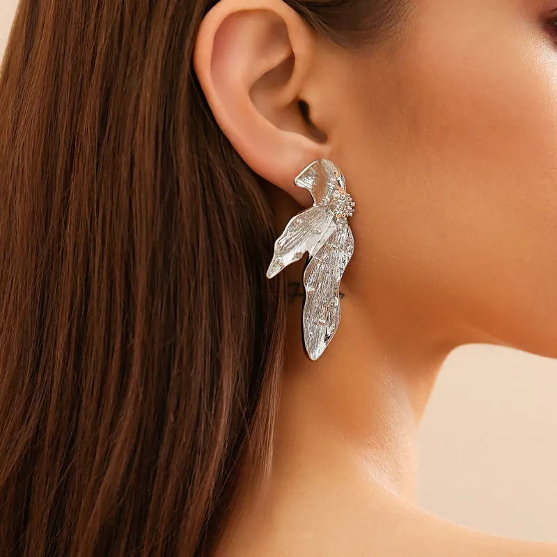 Leaf Design Stud Earrings