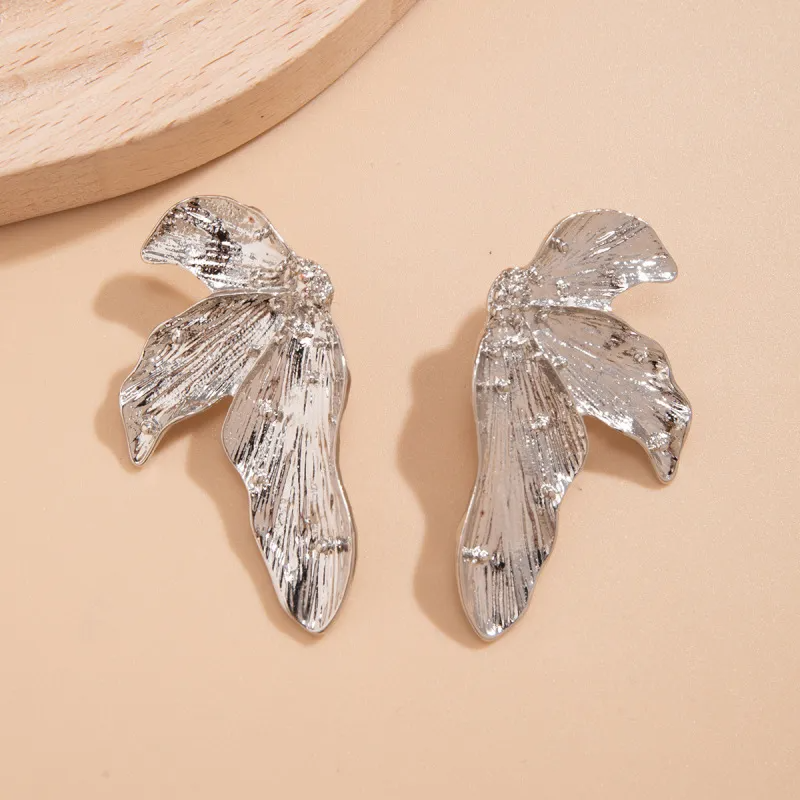 Leaf Design Stud Earrings