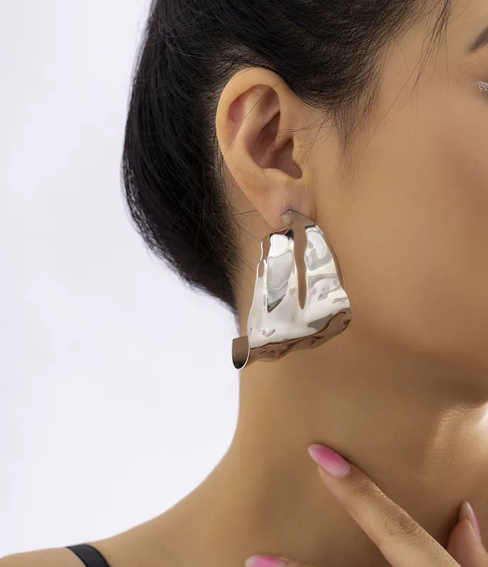 Irregular Geometric C-Shaped Earrings