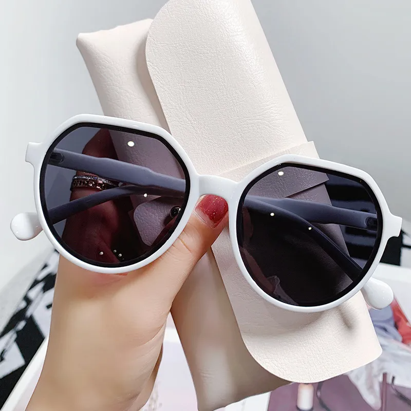 Vintage Small Round Frame White Sunglasses